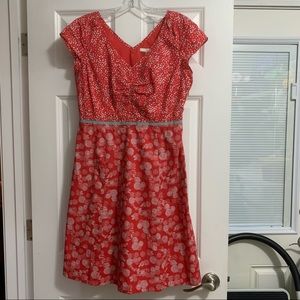 Boden Hotchpotch Floral Print Midi Dress Size 8R EUC 100% Cotton